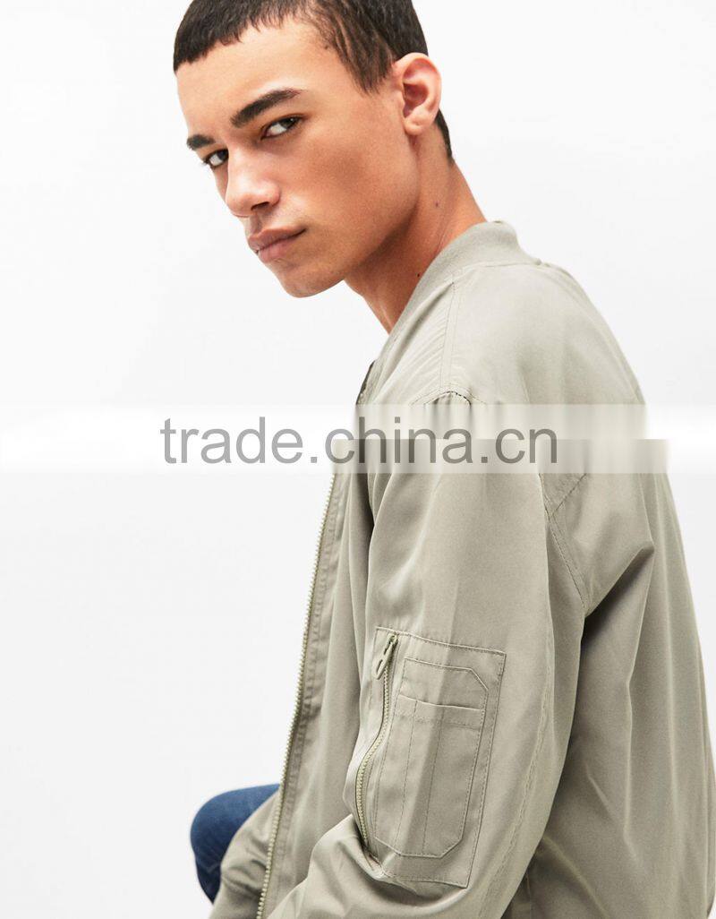 2017 mens OEM grey lightweight windbreaker flight nylon jacket