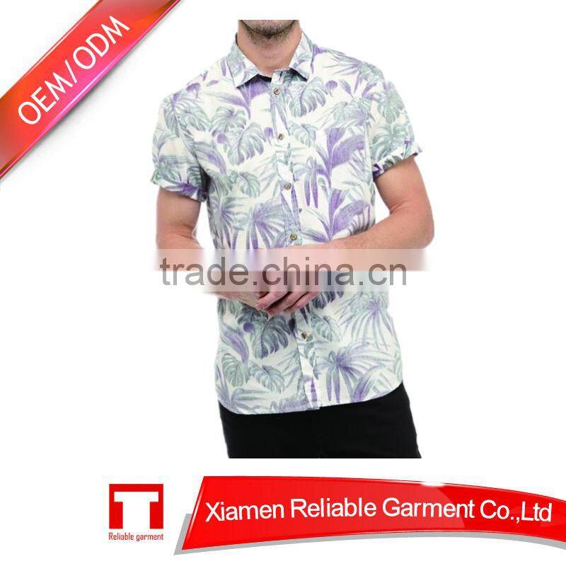 Fashion design cotton short sleeve shirt custom sublimation shirt