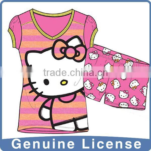 Girl V collar HelloKitty pajamas