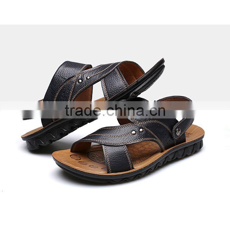 Male Sandals Men Genuine Leather Shoes Open Toe Sandals Slippers fashion Casual Shoes