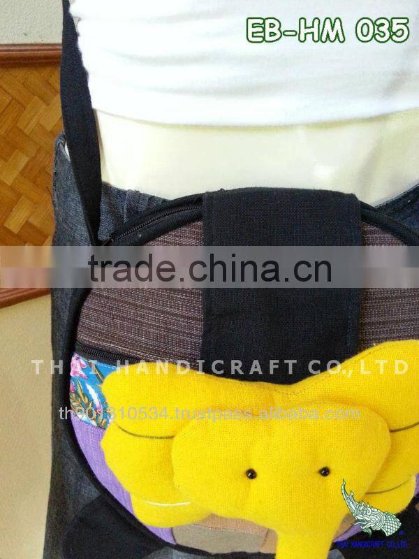 Thai Handmade shoulder bag Patchwork Fabric Elephant Design