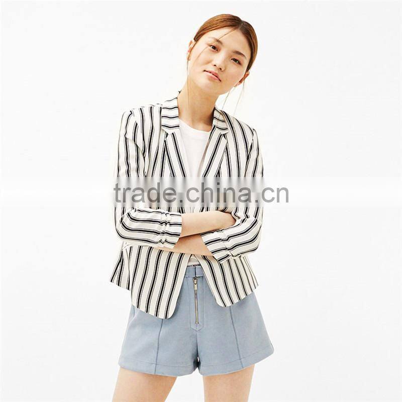 2017 custom designs women leisure 3/4 sleeve blazer jacket