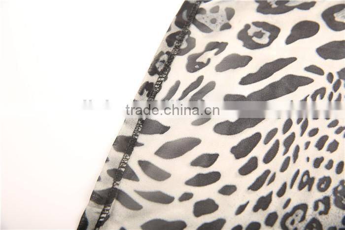 new arrival leopard pattern printed ladies loose chiffon style blouse