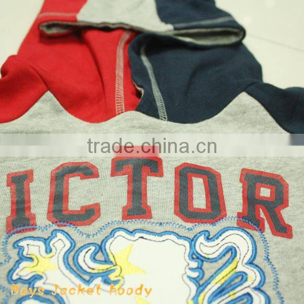 Latest fashion design boy's knitting hoody cotton fleece no zipper hoodie jacket