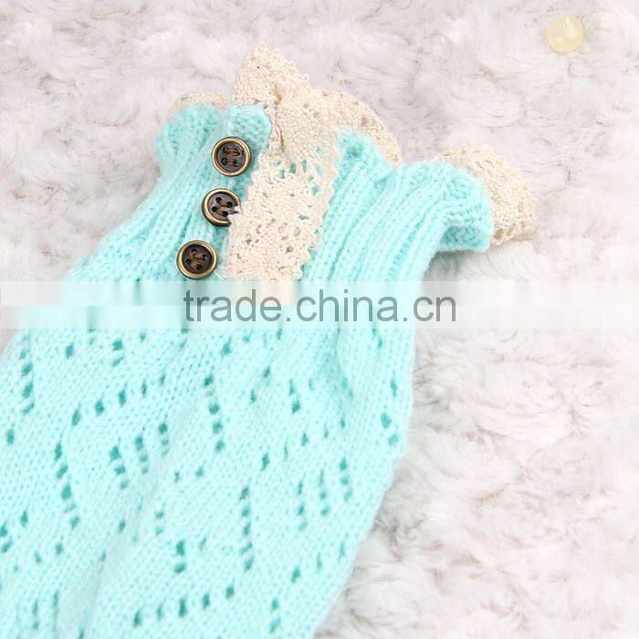 Factory Best Selling New Design Buttons Crochet Women Lace Boot Cuffs