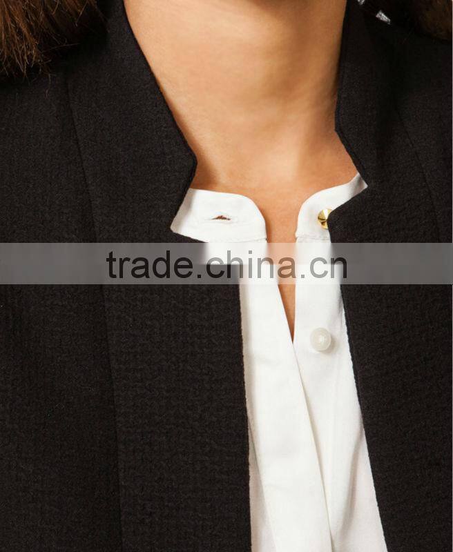 Textured Open Front Blazer