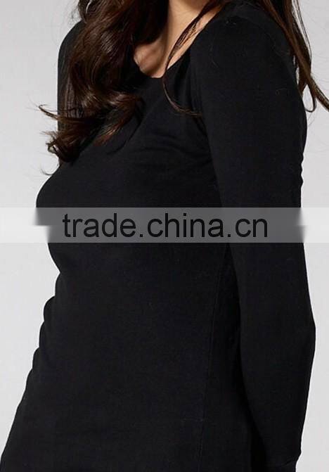 Modal Long Sleeve Raw Edges Band Crew For Women