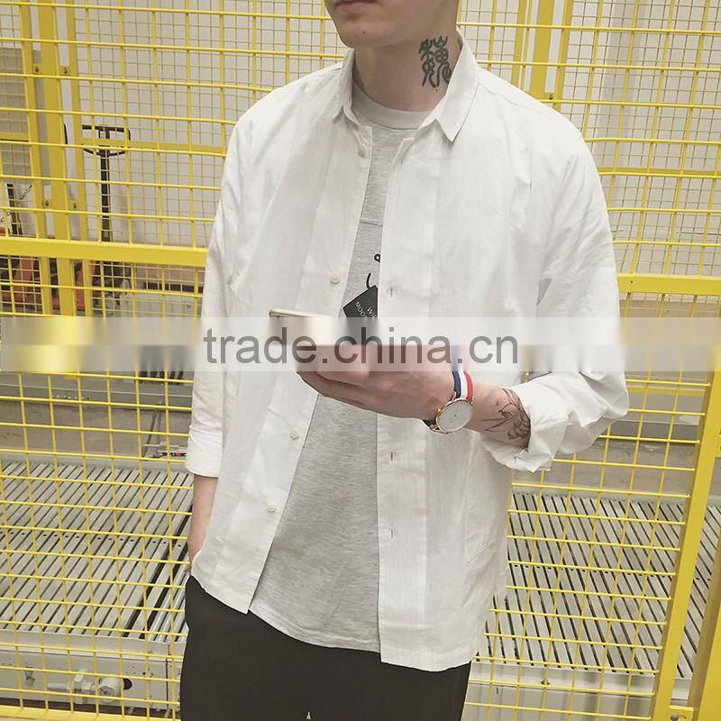 2017 latest custom man shirt design solid color linen cotton mens casual shirts