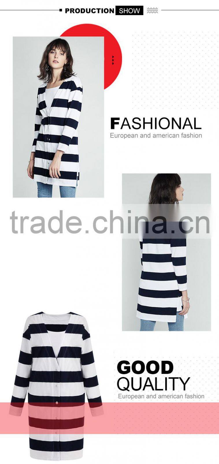 Women's machine knitted patterns aztec long tunic cotton cardigan sweater for wholesale