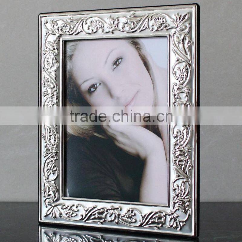 flower design sliver plate photo frame