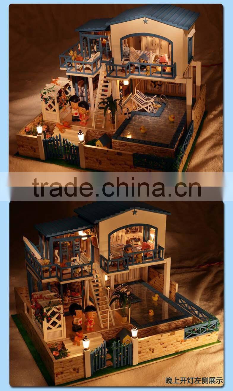 2015 Wooden doll house,DIY doll house