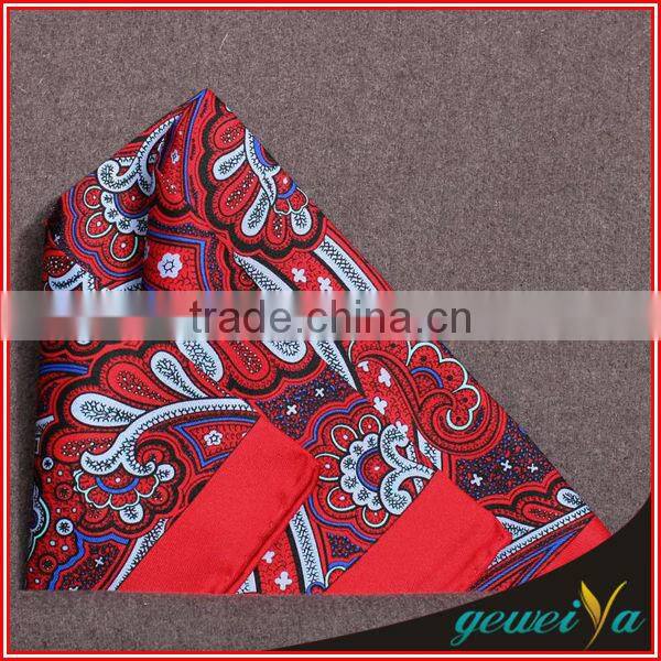 Suit Red Silk Printed Pocket Handkerchief