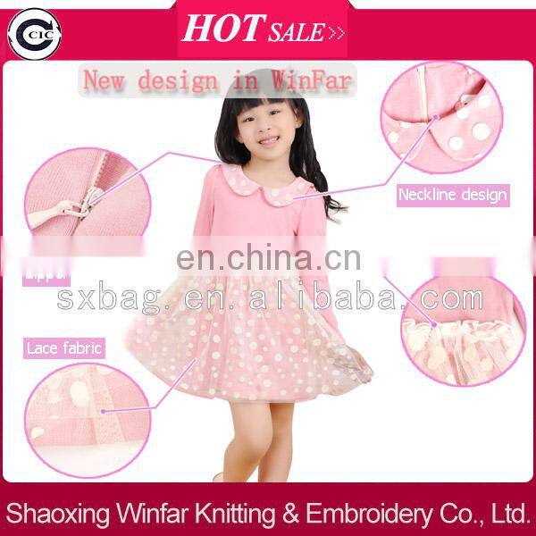 shaoxing winfar cotton child clothes fashion mesh kid child dress