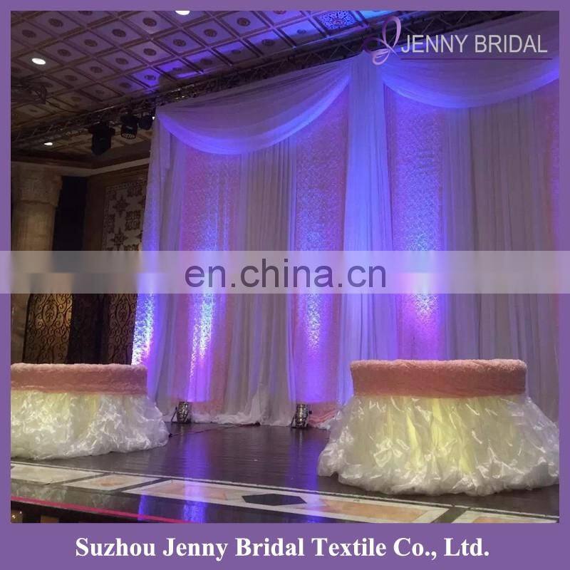 TC159A modern beautiful blush rosette top organza ruffled tutu table skirt