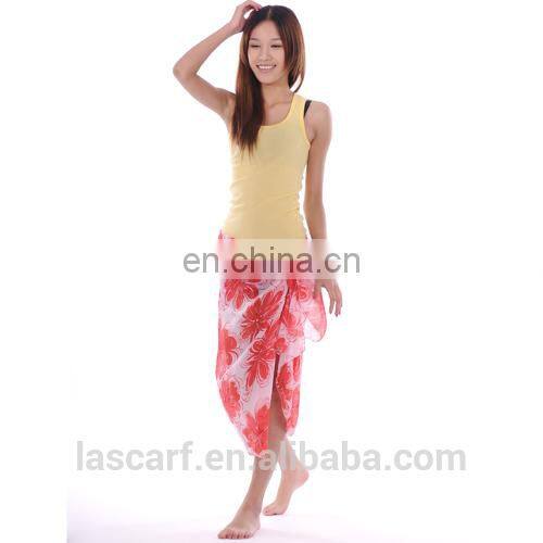 screen printing flower polyester sarong