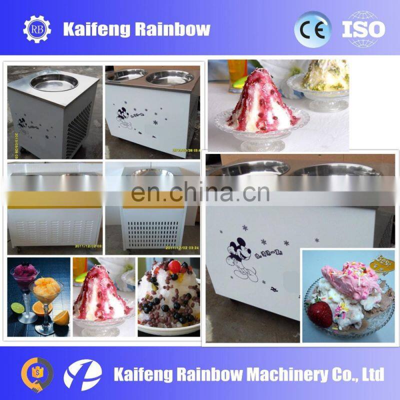 Factory Price single square pan fried ice machine with six buckets fried ice cream roll machine ice cream frying machine