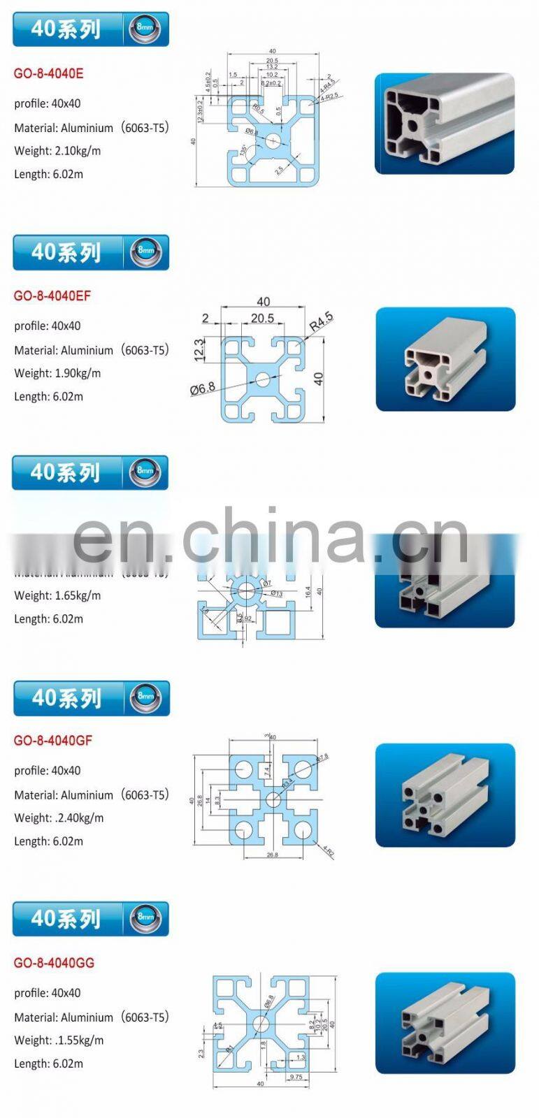 40x60 connector for aluminium profile