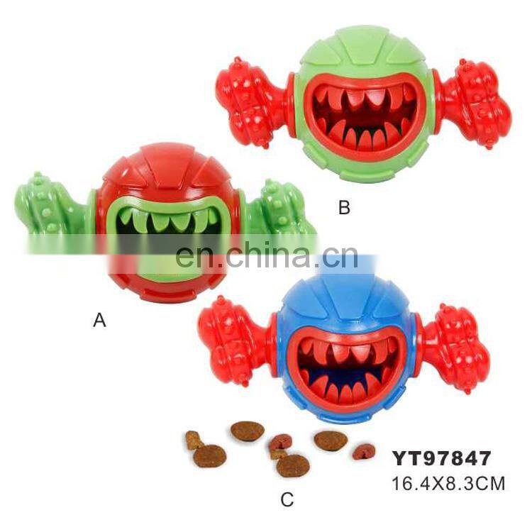 Soft squeaky pet toy dogs bite chew dental toy leakage food