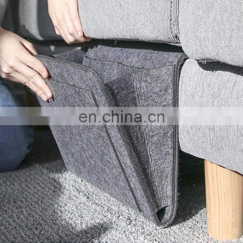 Living Room and Dormitory Felt Bedside Hanging Storage Organizer for Books Phones Tablets Accessory and TV Remote