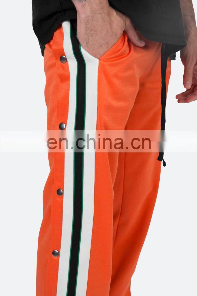 DiZNEW Navy Blue Black Orange Tearaway Track Pants For Men