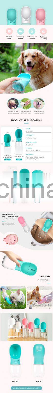 Plastic Travel Drink Feeder Portable Cat Pet Dog Water Bottle