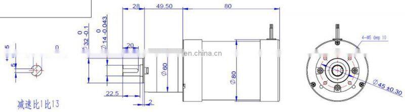 Higher Torque 24v Geared Brushless DC Electric Motor for Bus Doors Open