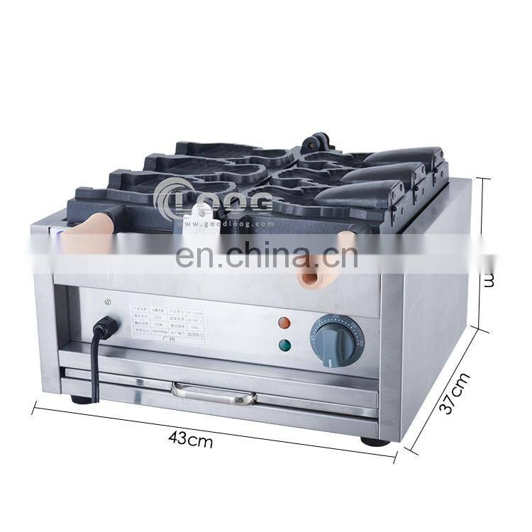 Nonstick Commercial Electric Taiyaki Waffle Maker/ Japanese Open Mouth Fish Ice Cream Taiyaki Machine