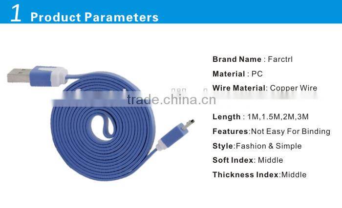 High Quality Flat USB Data Charging Cable From Factory