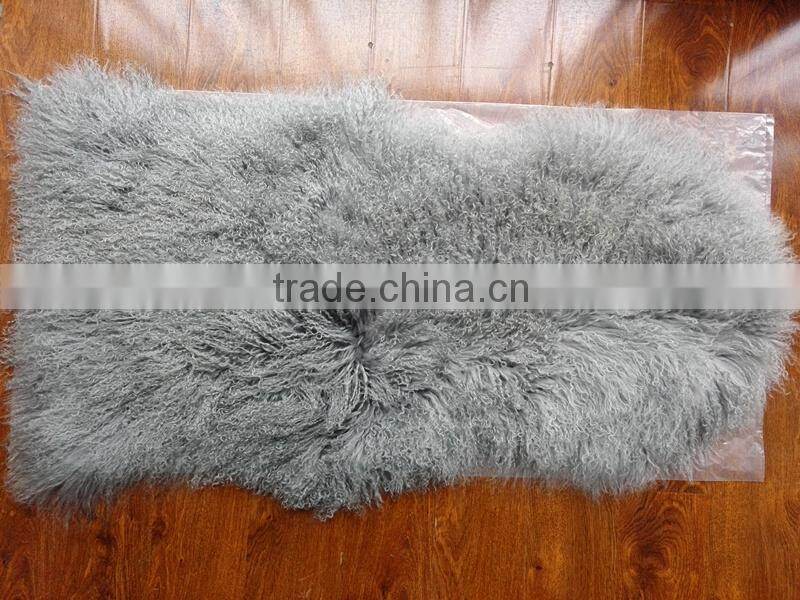 TOP QUALITY CURLY FUR TIBETAN LAMB SKIN RUG