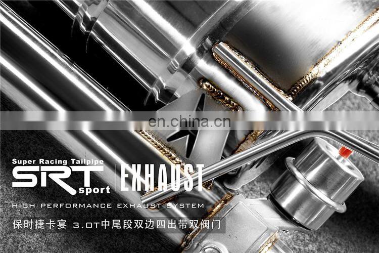 Exhaust Pipe for porsche cayenne 3.0T 4 tips with valve catback with quad double tip