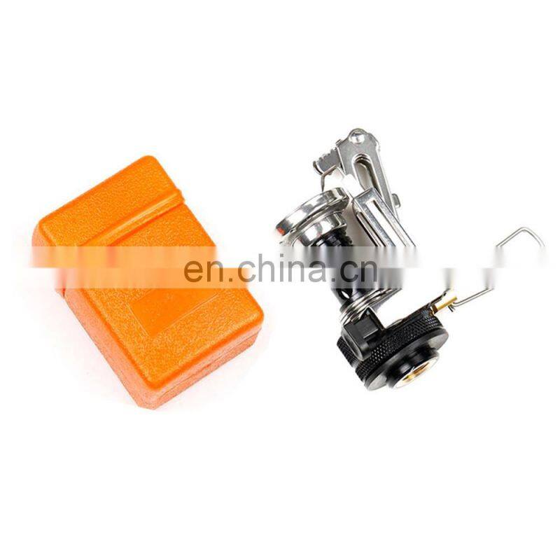 Outdoor Picnic Cookout BBQ Gas Burner Portable Camping Mini Steel Stove Case Cooker