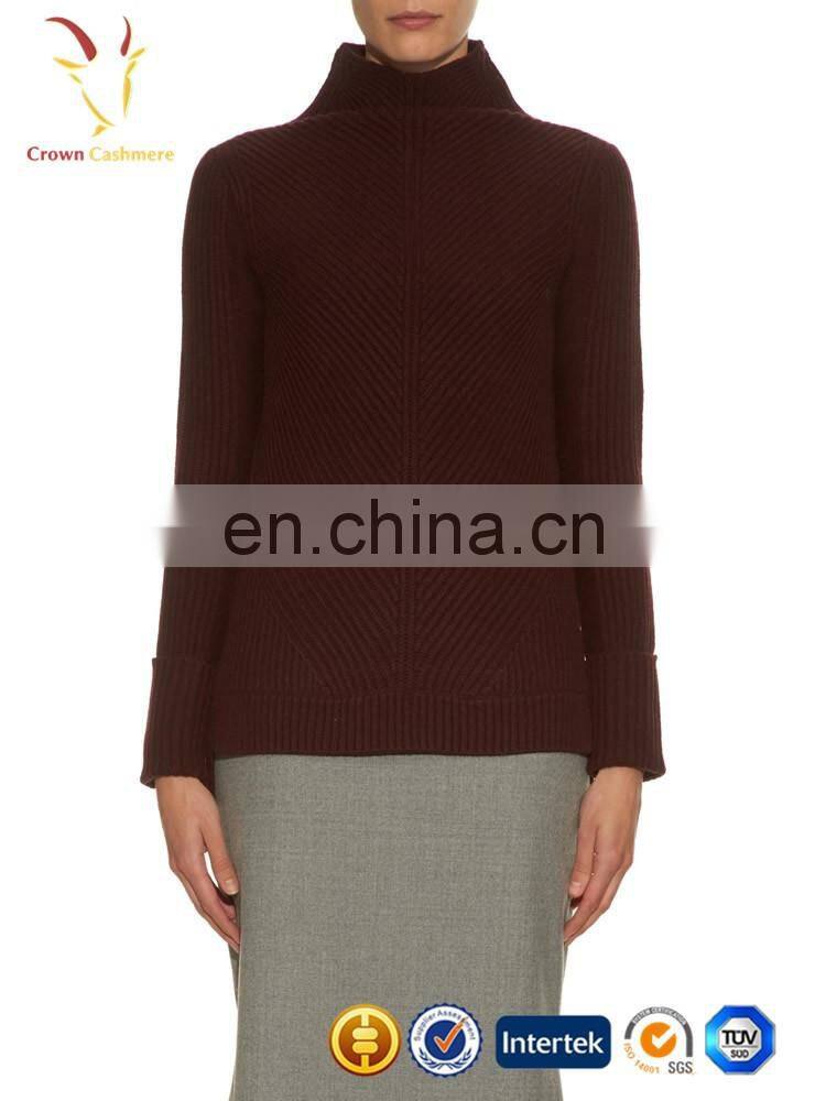 High Neck Ladies Long Pullover Sweater