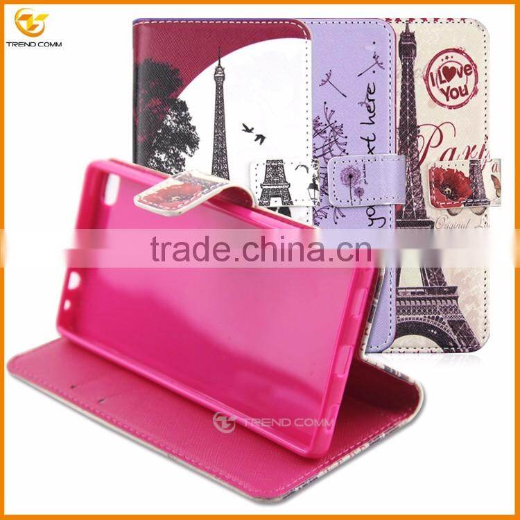 Hot selling pu+silicone case for Huawei P8