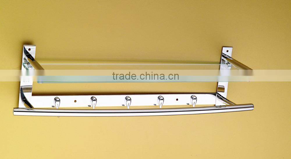 Wesda bathroom accessory glass shelf with stainless steel border C009