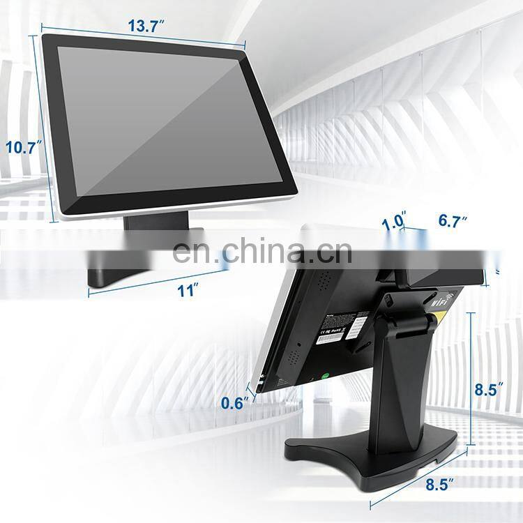China 15 Inch Dual Screen With Printer Restaurant Retail Capacitive Touch Screen Window Pos System