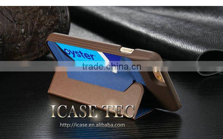 Business Leather Card Slots Matte Stand Mobile Phone Case Cover for iPhone 6 4.7inch