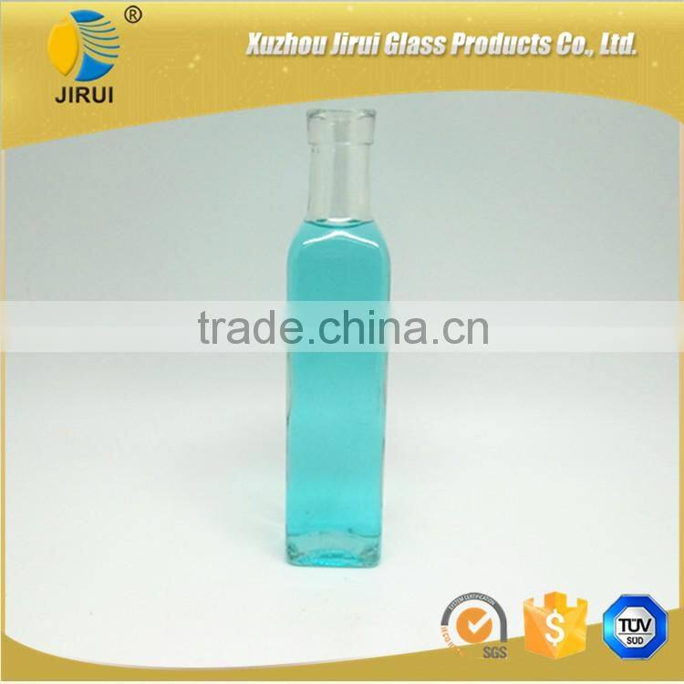 2016 250ml Square Shape Clear Glass Olive Oil Bottle