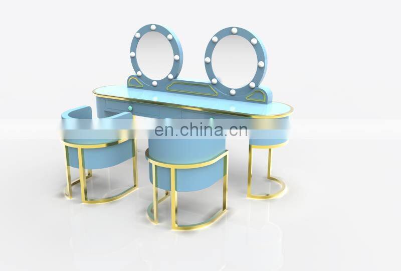 Kids cosmetic toy makeup set wooden dressing table toys for sale