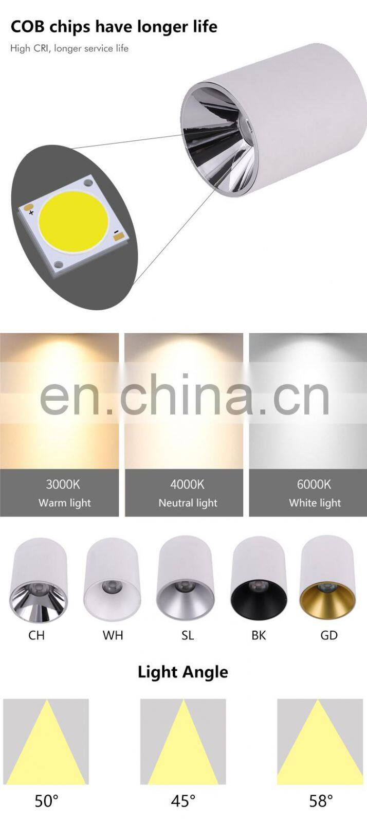 Hot Selling White Black Body Fixture Recessed Adjustable Commercial 10Watt LED Down Lights