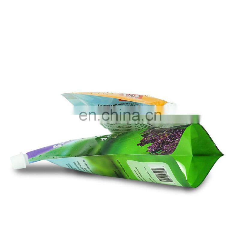 Customized printing Plastic Leakproof liquid bag Aluminum foil bag Laundry detergent spout pouch stand up bag with cap