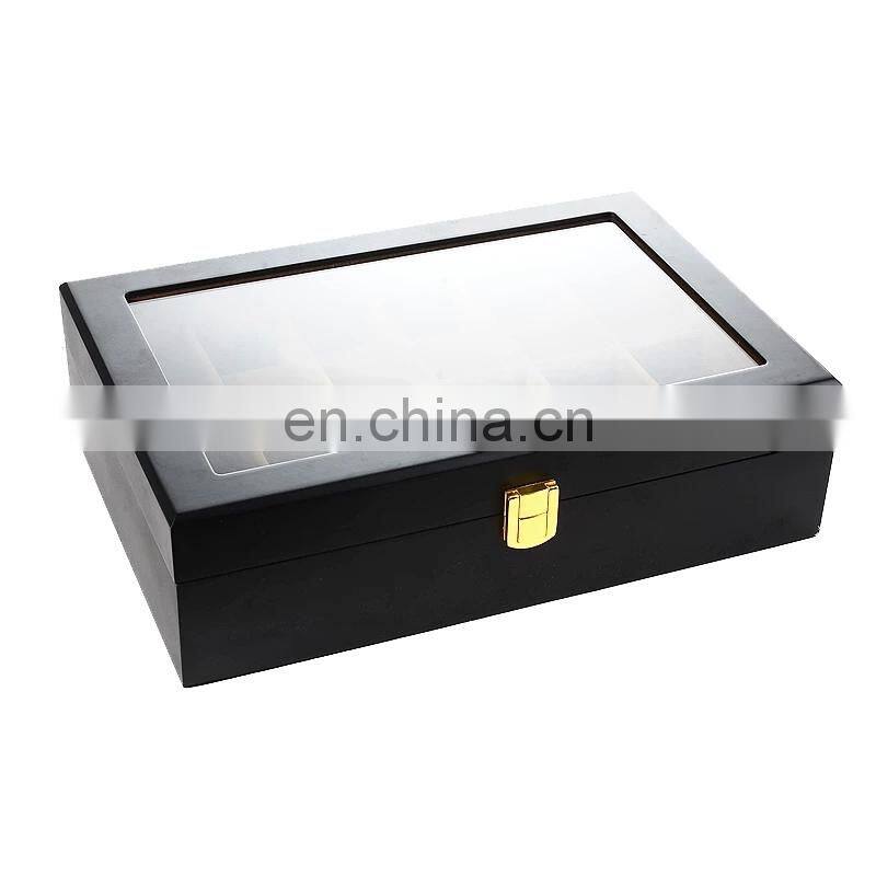 Watch Box 12 Grids Black Matte Spray Paint Watch Case Boxes Organizer for Men Watch Women Jewelry Boxes Display