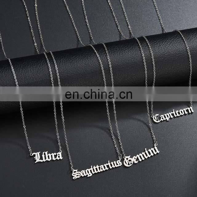 Rose Gold Plated Zodiac Sign Stainless Steel Necklace