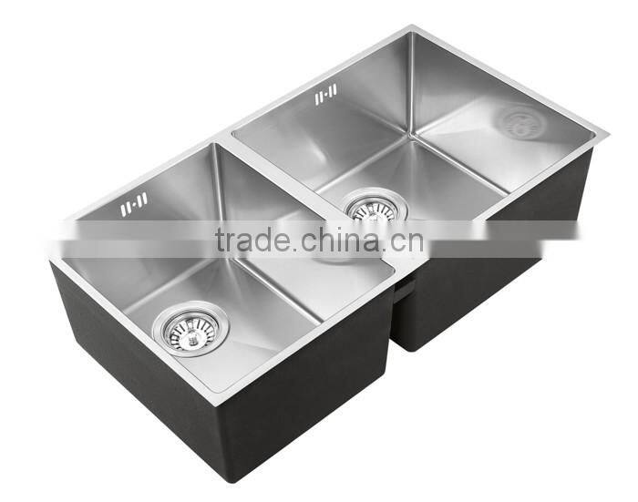 Brand New Design Handmade Double Bowl Undermount Kitchen Sink