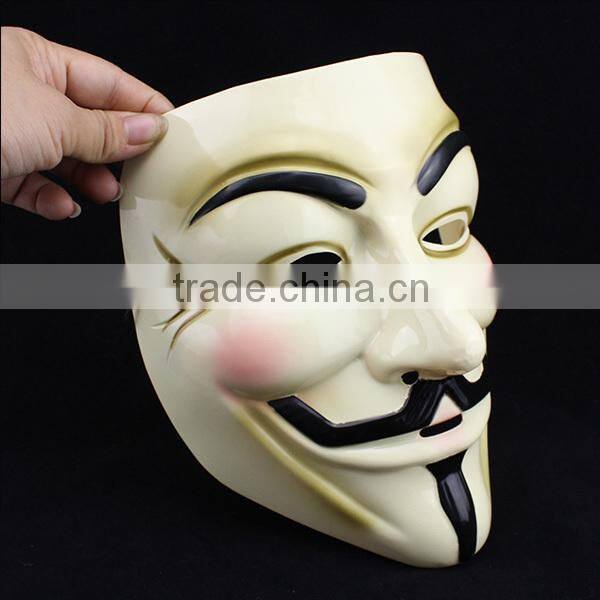 Wholesale PVC/latex Guy Fawkes Mask V for Vendetta Mask /Christmas Halloween Masquerade mask for V For Vendetta Mask