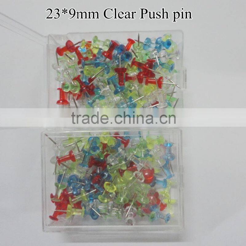 Wholesale pp box packing clear map push pins drawing pins with good use