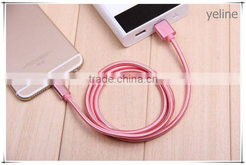 2 sided usb one plug weave data cable for OPPO R9/N1/A53