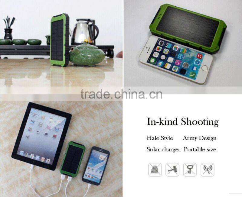 Popular hardstyle 10000mah mobile solar charger