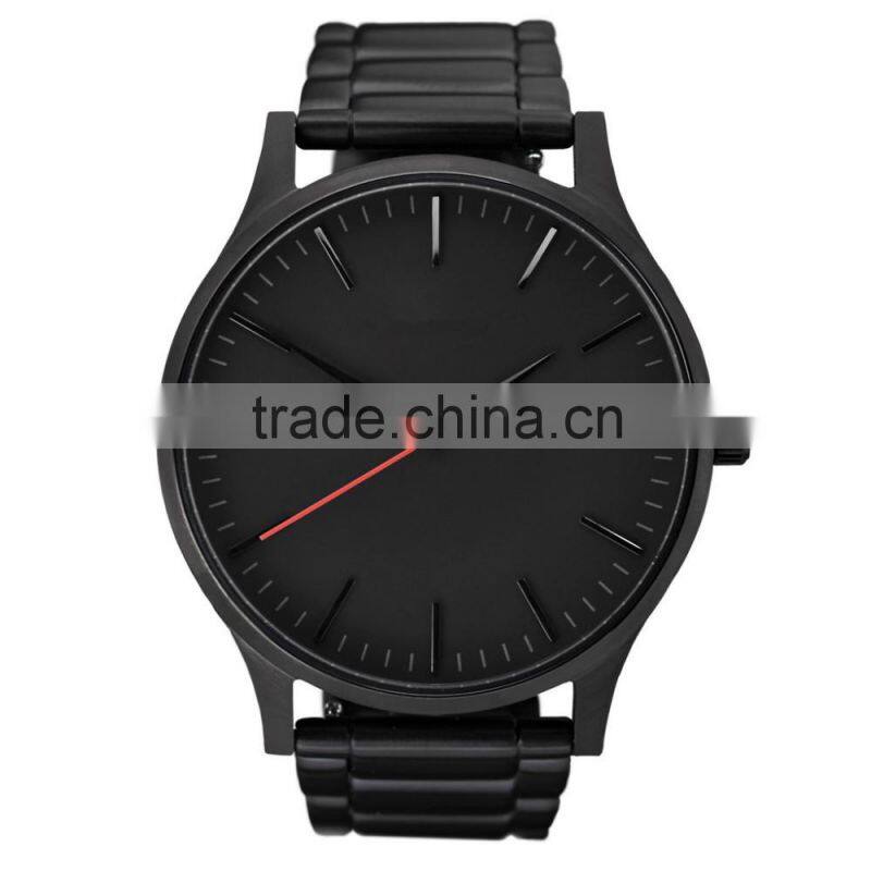 Luxury Fashion Design Black Stainless Steel Case Men Watch With Custom Logo