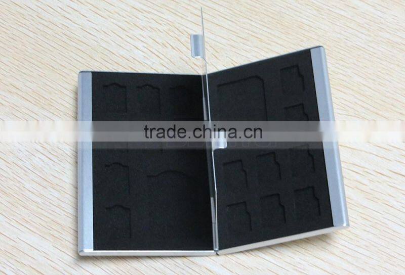 Aluminum Memory Card Case for MicroSD Card SD SDHC CARD 16TF+2SD