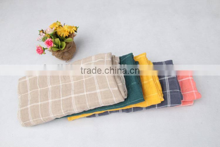 Wholesale Fashion Children Kid's Checked Plaid Cotton Polyester Autumn Winter Scarf